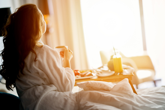 Couple Breakfast Bed
